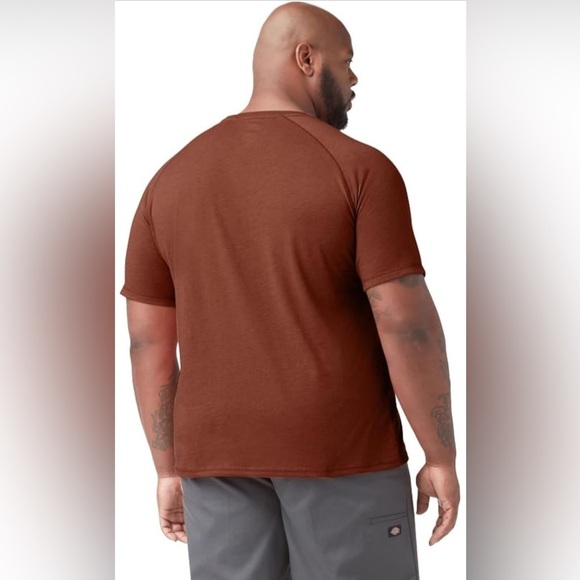 Dickies Men’s 3XL Red Rock Heather Pullover Temp IQ Performance Cooling T Shirt - Picture 4 of 10
